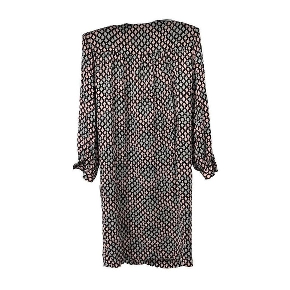 Vintage Lord & Taylor Pink &‎ Black Silk Long Sleeve Dress - Picture 2 of 12